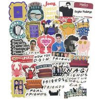Friends TV Laptop Stickers, Movie Water Bottle Travel Case Computer Wall Skateboard Motorcycle Phone Bicycle Luggage Guitar Bike Stickers Decal 34Pcs Pack