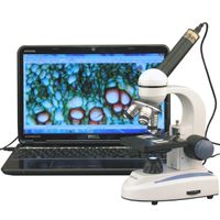 AmScope M158C-E5 40X-1000X Biology Science All-Metal Optical Glass Lens Student Microscope with 5MP Digital Camera