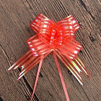 ISKYBOB 40 Pieces Organza Large Pull Bows Ribbon Gift Wrap Striped Bows for Wedding Party Decor DIY Gift Ornament, Red