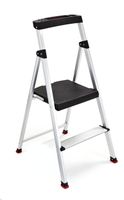 Rubbermaid RMA-2 2 Lightweight Aluminum Step Stool with Project Top, 225-pound Capacity, Silver