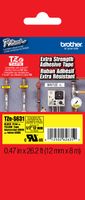 Brother 1/2" (12mm) Black Print on Yellow Extra Strength Adhesive P-touch Tape for Brother PT-D600, PTD600 Label Maker