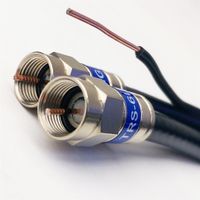 150ft DIRECTV APPROVED 3Ghz AERIAL DUAL SOLID BARE COPPER RG6 w/ COPPER GROUND MESSENGER COAXIAL CABLE 18AWG WEATHER SEAL BRASS CONNECTORS UL ETL HD SATELLITE ASSEMBLED IN USA by PHAT SATELLITE INTL