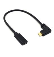 Poyiccot 90 Degree USB C Type C Male to Female Cable 1Feet/30cm, Right & Left Angled 90 Degree USB-C USB 3.1 Type-C Male to Female Extension Cable for Laptop & Tablet & Mobile Phone (USB C Right M/FM)