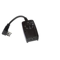 Woods 2001WD Outdoor UL Listed 24 Hour Dusk until Dawn Outlet w/Photocell Light Sensor, Settings for on, off, dusk till dawn, or on at dusk & 2, 4, 6, 8 hour countdown, 1 Grounded Outlet, 6" Cord