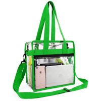 Clear-Crossbody-Messenger-Shoulder-Bags-Seahawks Green With Adjustable Strap,NFL Stadium Approved Transparent Purse