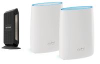 NETGEAR Orbi High-performance AC3000 Tri-band Mesh WiFi System (RBK50) Bundle with NETGEAR CM1000 Ultra-High Speed Cable Modem - DOCSIS 3.1 certified for XFINITY by Comcast (CM1000)