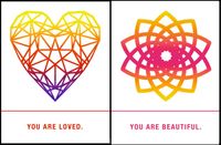 Quiplip EM02036PCK Sacred Geometry Greeting Cards"Loved, Beautiful", 6-pack