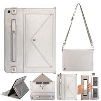 elecfan Stand Case 10.2 inch iPad 2019, Smart Stand Multi-Angle Handband Case Multi Function Shell for Women Men Kids with Pen Slot Wallet Pocket Case for 2019 iPad 7th Generation 10.2,Silver