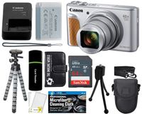 Canon PowerShot SX740 HS Digital Camera (Silver) with 20MP, 4K HD Video, 40x Optical + 40x Digital Zoom, Wi-Fi, Bluetooth and 3.0" Tilt LCD + 64GB Card + Reader + Case + Tripod + Accessories Bundle