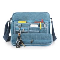 MiCoolker Messenger Bag for Men, Multifunctional Versatile Men Women Canvas Messenger Bag Handbag Crossbody Shoulder Bag Leisure Change Packet Blue
