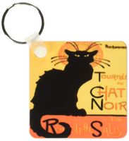 3dRose Cats Le Chat Noir - Key Chains, 2.25 x 4.5 inches, set of 2 (kc_24933_1)