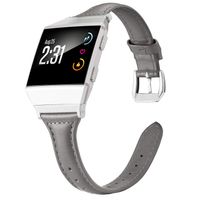 Wearlizer Leather Band Compatible for Fitbit Ionic Bands Women Men, Genuine Leather Replacement Band Bracelet Compatible with Fitbit Ionic Small Large (Grey)
