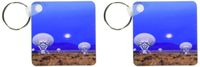 3dRose NM, San Augustin, 27 Very Large Array antennas - US32 BJA0061 - Jaynes Gallery - Key Chains, 2.25 x 4.5 inches, set of 2 (kc_92545_1)