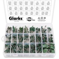 Glarks 24 Value 700PCS 0.22NF- 470NF Polyester Film Capacitor Assortment Kit