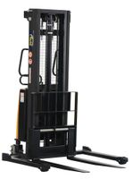 Vestil SL-118-AA Powered Lift Stacker with Adjustable Forks and Support Legs, 42" Length x 26-3/4" Width Fork, 2000 lbs Capacity