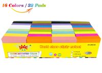 4A Sticky Notes,2 x 2 Inches,Small Size,Neon Assorted,16 Colors,Self-Stick Notes,100 Sheets/Pad,32 Pads/Pack,4A 20232