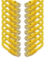 iMBAPrice - Cat6 RJ45 Snagless Ethernet Patch Cable in Yellow Color (7 Feet) - 10 Pack