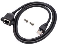 AAOTOKK Cat 6 Network Ethernet Cable RJ45 Male to Female Shielded Ethernet Network Connector Screw Panel Mount Extension Cable for Router, Modem (1M/3ft)