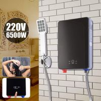 Electric Tankless Water Heater, 6500W Nickel-Chromium Alloy Liner Instant Water Heater with Wall Floor Mounted Washing Bathing Machine for Kitchen, Bathroom, Hotel 7.3x2.6x11.6 inch, 220V Required