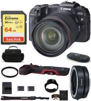 Canon EOS RP Mirrorless Digital Camera with RF 24-105mm f/4L is USM Lens (USA Warranty) Bundle, Includes: Canon Mount Adapter EF-EOS R + Canon EG-E1 Extension Grip (Red) + More