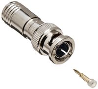 Morris Products 45102 BNC Male Compression Connector with Extra Pin, RG6 Quad Shield (Pack of 10)