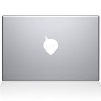 The Decal Guru 2054-MAC-15P-W Afro Apple Logo Decal Vinyl Sticker, White, 15" MacBook Pro (2015 & Older)