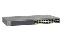 NETGEAR 28-Port Gigabit Ethernet Smart Managed Pro PoE Switch (GS728TP) - with 24 x PoE+ @ 190W, 4 x 1G SFP, Desktop/Rackmount, and ProSAFE Lifetime Protection