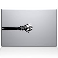 The Decal Guru Skeleton Hand MacBook Decal Vinyl Sticker - 15" MacBook Pro (2015 & Older) - Black (1172-MAC-15P-BLA)