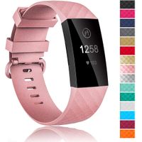 Velavior Waterproof Bands for Fitbit Charge 3 / Charge3 SE, Replacement Wristbands for Women Men Small Large (Rose Gold, Small)
