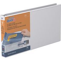QuickFit Heavy Duty 8.5 x 14 Inch Landscape Spreadsheet View Binder, 1 Inch, Round Ring, White (95010L)