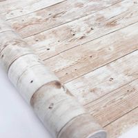 Abyssaly Wood Wallpaper 17.8 in X 18 ft Self-Adhesive Removable Wood Peel and Stick Wallpaper Decorative Wall Covering Vintage Wood Panel Interior Film Easy to Clean