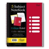 iScholar Xpression 5-Subject Poly Cover Wirebound Notebook, College Ruled, 200 Sheets, 11 x 9-Inches, Cover Color May Vary (59716)
