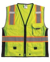 ML Kishigo 1513 Ultra-Cool Polyester Black Series Heavy Duty Vest, 3X-Large, Lime