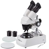 AmScope SE305-PZ-LED-DK 10X-60X LED Cordless Stereo Microscope w/Top & Bottom Brightfield and Darkfield Illumination System