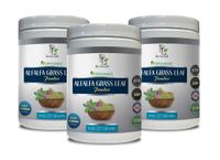 Organic Detox Cleanse - Alfalfa Grass Leaf Organic Powder - Organic Non GMO Alfalfa - 3 Cans 24 OZ (168 Servings)