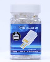 ITnetBit RJ45 Pass Through EZ connectors for CAT6 Ethernet 24awg Cable - one Piece end-Pass Through Network Cable Plug (CAT6 (100 pcs))