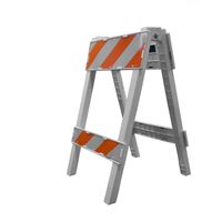 Cortina 97-01-002 Polypropylene Type II Folding Barricade, 24" Width x 40" Height, Orange on White