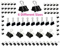 Distinct 8 Pcs Binder Clips Paper Clamp For Paper-Clips Paper Binder Assorted Sizes (Black)