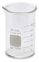 Corning 1000-30 Pyrex Low Form Griffin Beaker, 30 mL
