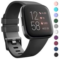 Tobfit Sport Bands Compatible with Versa/Versa Lite/SE, Soft TPU Wristbands Accessories for Women Men, Black, Small