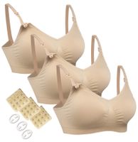 HOFISH Women's Seamless Nursing Maternity Bra Push Up Comfort Sleep Bralette 3PCS/Pack 2XL