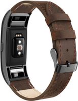 SWEES Bands Compatible for Fitbit Charge 2 Leather Small (5.6" - 7.5"), Genuine Leather Replacement Wristband Metal Connectors Women, Black, Beige, Brown, Grey, Rose Gold, Blue