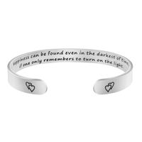 Joycuff Silver Cuff Bracelets for Women Handmade Stainless Steel Metal Open Bangle Inspirational Jewelry Personalized