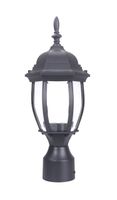 LIT-PaTH Outdoor Post Light Pole Lantern Lighting Fixture with One E26 Base Max 100W, Aluminum Housing Plus Glass, Matte Black Finish