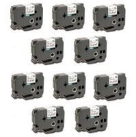 Prestige Cartridge 10 x TZ151 24 mm x 8 m Label Tape for Brother P-Touch Printing Machine - Black on Clear (Pack of 10)