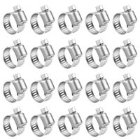 LOKMAN Hose Clamp, 20 Pack Stainless Steel Adjustable 13-19mm Range Worm Gear Hose Clamp, Water Pipe Clamp for for Plumbing, Automotive and Mechanical Applications
