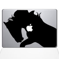The Decal Guru 0156-MAC-13P-BLA War Horse Decal Vinyl Sticker, 13" MacBook Pro (2015 and Older), Black