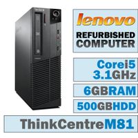 Lenovo ThinkCentre M81 SFF/Core i5-2400 Quad @ 3.1 GHz/6GB DDR3/500GB HDD/DVD-RW/WINDOWS 7 PRO 64 BIT