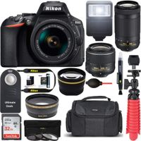Nikon D5600 24.2 MP DSLR Camera AF-P DX 18-55mm and 70-300mm NIKKOR Zoom Lens Kit and Accessory Bundle