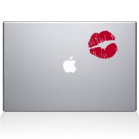 The Decal Guru Kissy Lips MacBook Decal Vinyl Sticker - 13" MacBook Air - Red (1114-MAC-13A-DR)